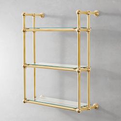 French Industrial Brass Fixed Wall Mount (30"-40")