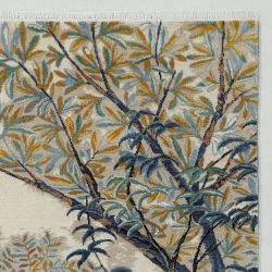 Peacock Hand Knotted Rug Swatch, Natural