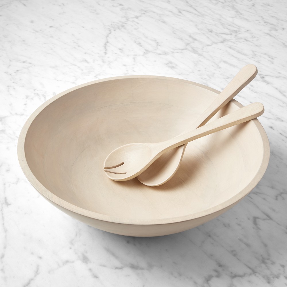Mango Wood Salad Bowl and Servers - Large Bowl