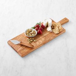 Olivewood Rectangular Cheeseboard with Olivewood Cheese Knives