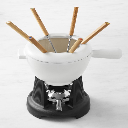 Le Creuset Enameled Cast Iron Fondue Pot, 2 1/2-Qt., Matte White