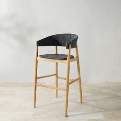 Anders Outdoor Counter Stool, Black