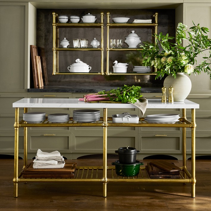 Barrelson Single Italian Basalt Top Kitchen Island | Williams Sonoma