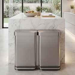 simplehuman 90L Rectangular Step Recycler, Brushed Stainless Steel