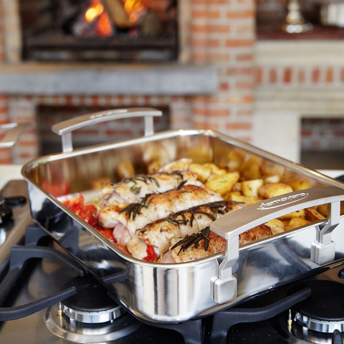 Demeyere Industry Stainless-Steel Roasting Pan | Williams Sonoma