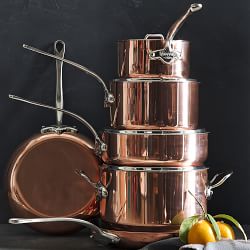 Mauviel Tri-Ply M'3S Copper 10-Piece Cookware Set with Stainless-Steel Handles