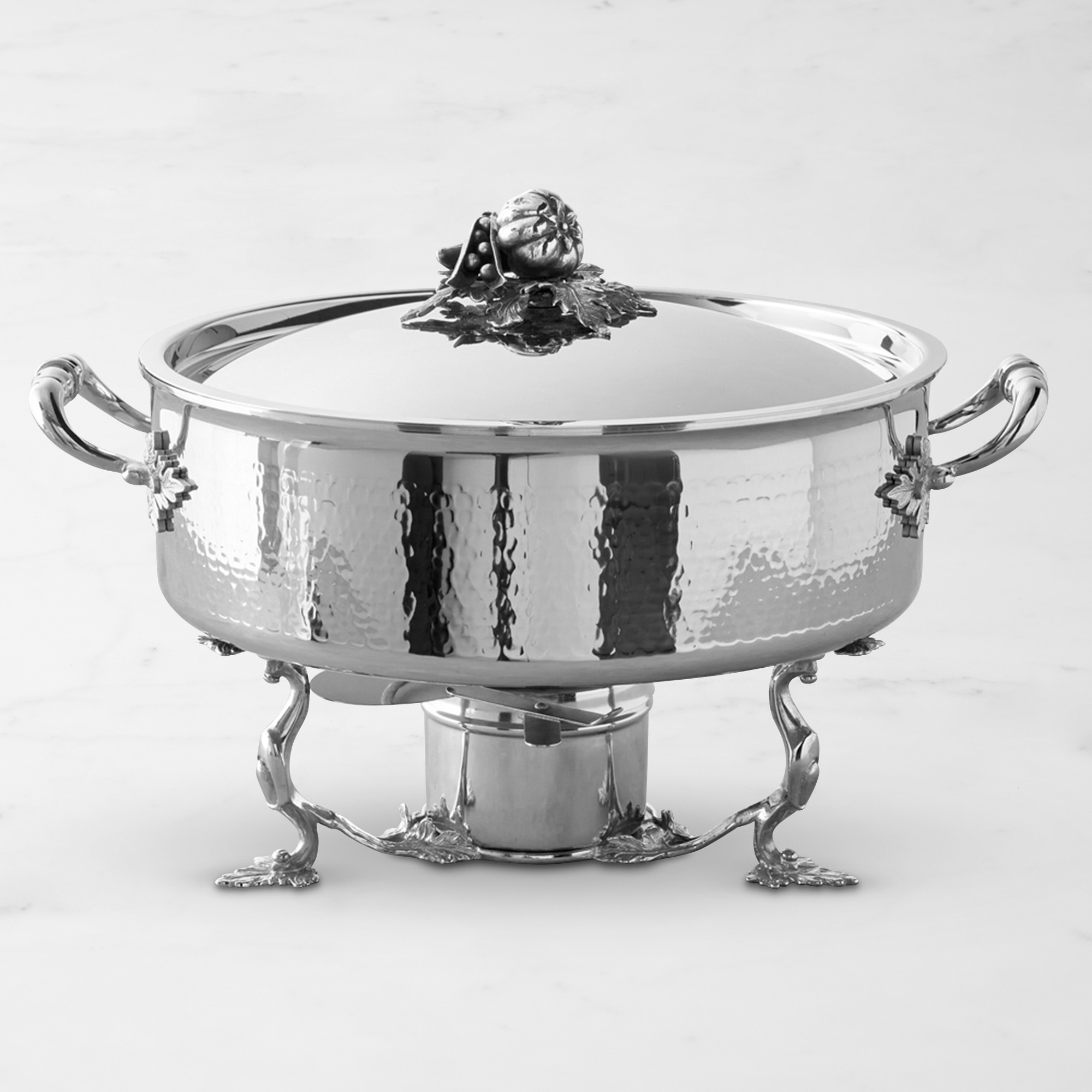 Ruffoni Opus Prima Hammered Stainless-Steel Warming Stand Sansujyuku sansujyuku.com