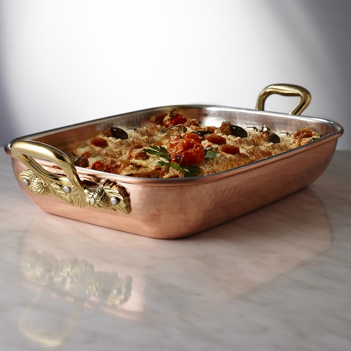 Ruffoni Historia Hammered Copper Roasting Pan with Artichoke