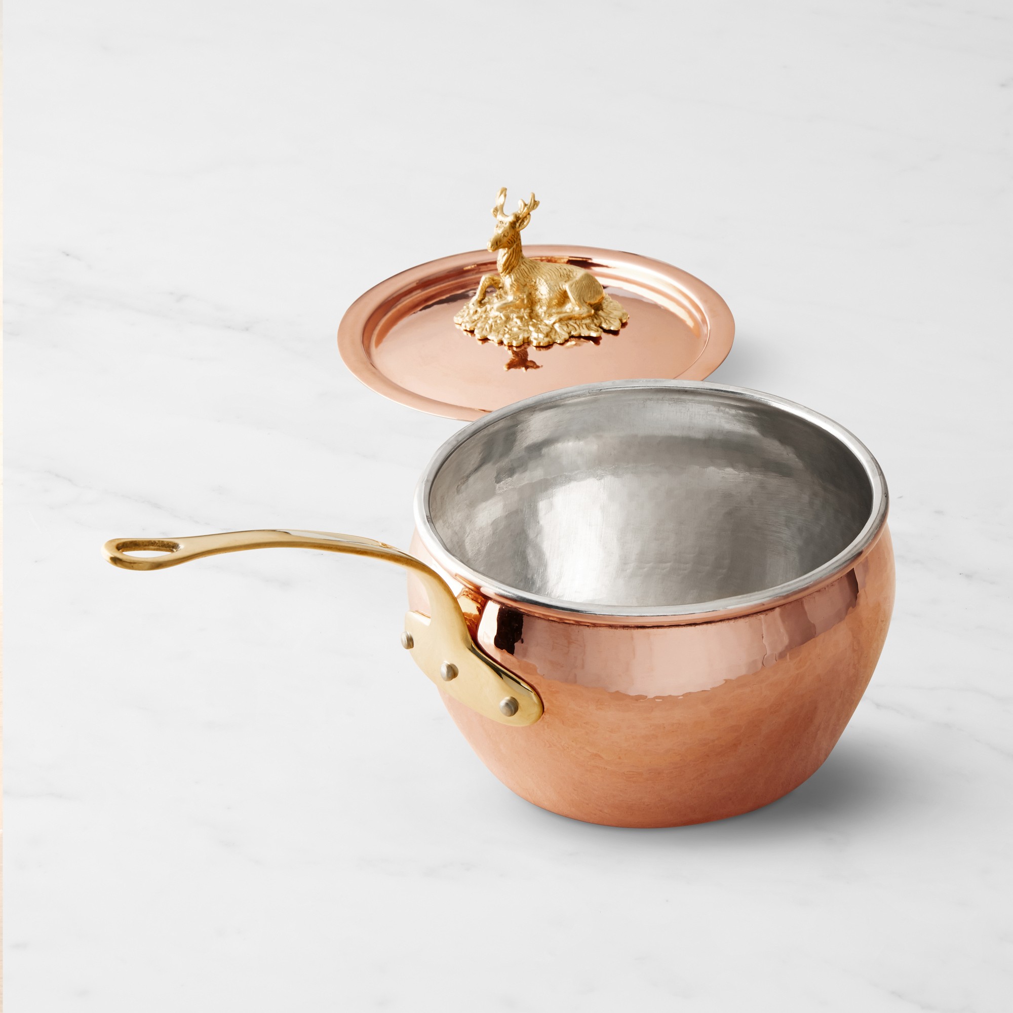 Ruffoni Historia Hammered Copper Saucepan with Stag Knob, 3-Qt. Simolary simolary.com 7
