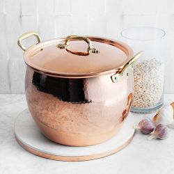 Ruffoni Historia Hammered Copper Stock Pot with Vine Handle, 12-Qt.
