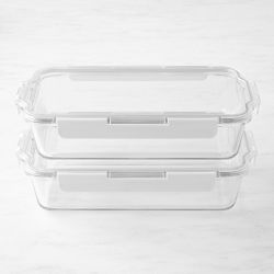 Hold Everything Rectangular Glass Food Storage Containers,  4-Piece Set