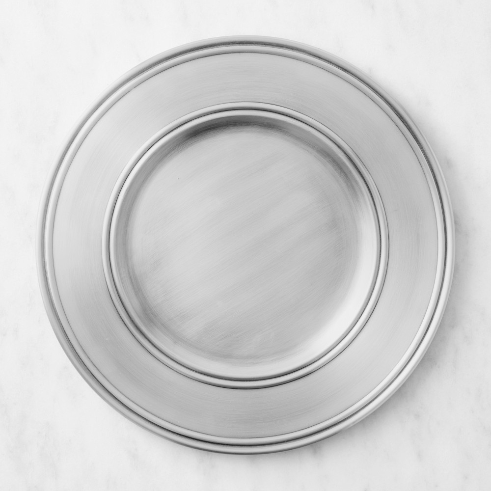 Williams Sonoma Pantry Chargers, Set of 6 - Set of 6, Brushed Nickel