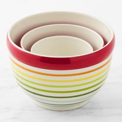 Mixing Bowls Multi Color Stripe, Set of 3