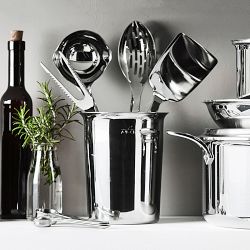 All-Clad Precision Stainless-Steel Utensils with Utensil Holder, Set of 5