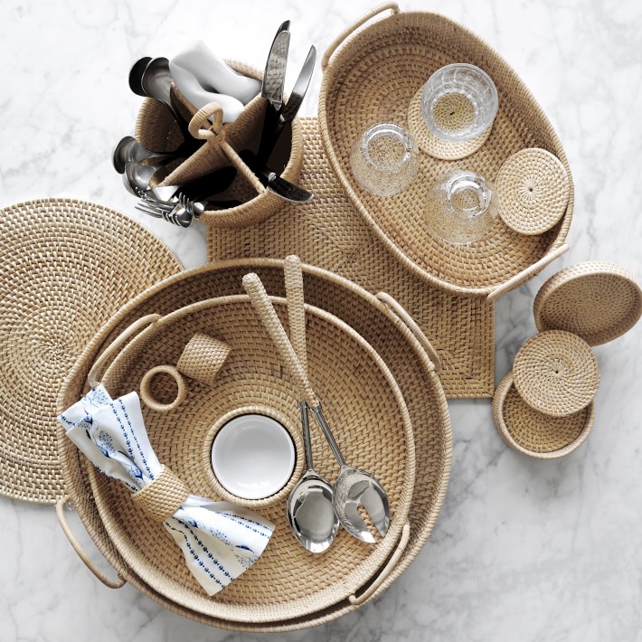 Light Woven Napkin Rings, Set of 4 | Williams Sonoma