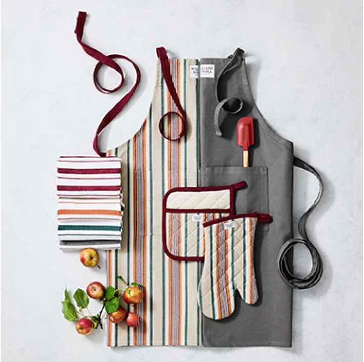 Williams Sonoma Autumn Stripe Oven Mitt & Potholder Set | Williams