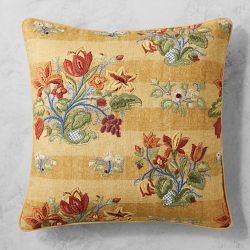 Harvest Floral Stripe Pillow Cover