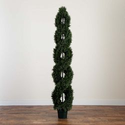 7ft. Double Pond Cypress Spiral Topiary UV Resistant (Indoor/Outdoor)