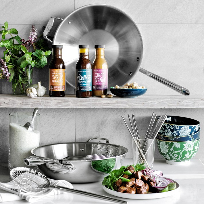 All-Clad d5 Stainless-Steel Stir-Fry Wok | Williams Sonoma
