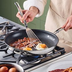 Hestan ProBond Luxe Professional Clad Stainless-Steel TITUM® Nonstick Fry Pan, Set of 3