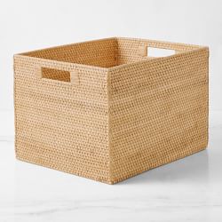 Hold Everything Rattan Cubby Pantry Baskets