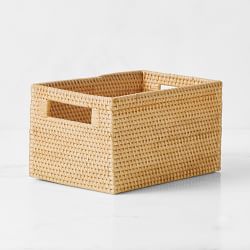 Hold Everything Rattan Cubby Pantry Baskets