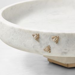 Honeycomb Pedestal Marble Fruit Bowl
