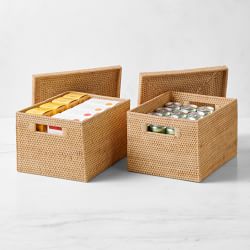 Hold Everything Rattan Lidded Baskets