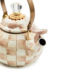 MacKenzie-Childs Mocha Check Whistling Kettle