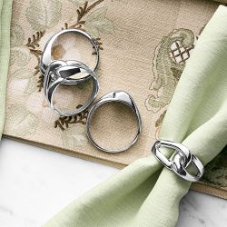 Silver Knot Napkin Rings, Set of 4