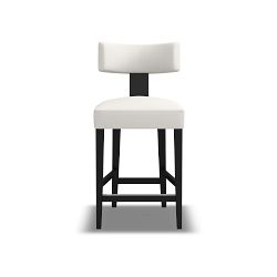OPEN BOX: Koret Counter Stool, Performance Slub Weave, White, Drifted Ebony