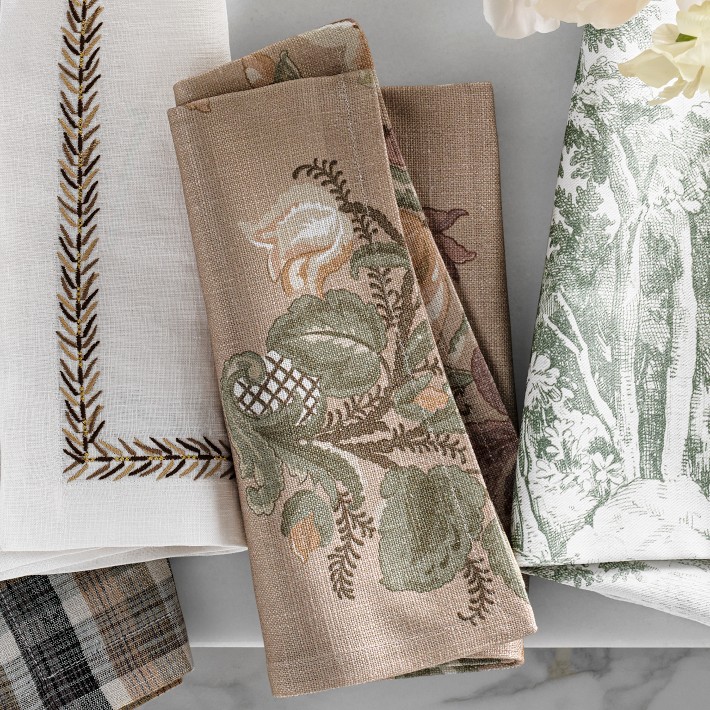 Leaf Garland Napkins, Set Of 4 | Table Linen & Decor | Williams Sonoma