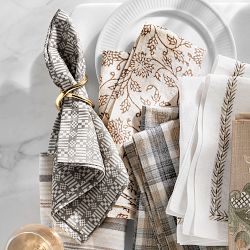 Leaf Garland Embroidered Napkins, Set of 4