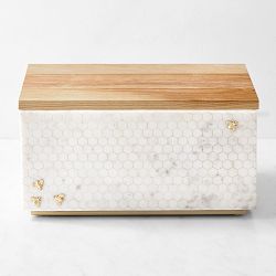 Williams Sonoma Honeycomb Marble Bread Box
