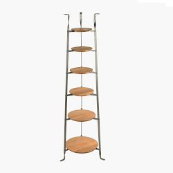 Enclume Signature 6-Tier Classic Cookware Stand with Alder Shelves, Hammered Steel