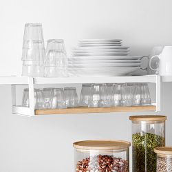 OPEN BOX:Hold Everything Under Cabinet Storage, White Powder Coat, Ashwood, 18"