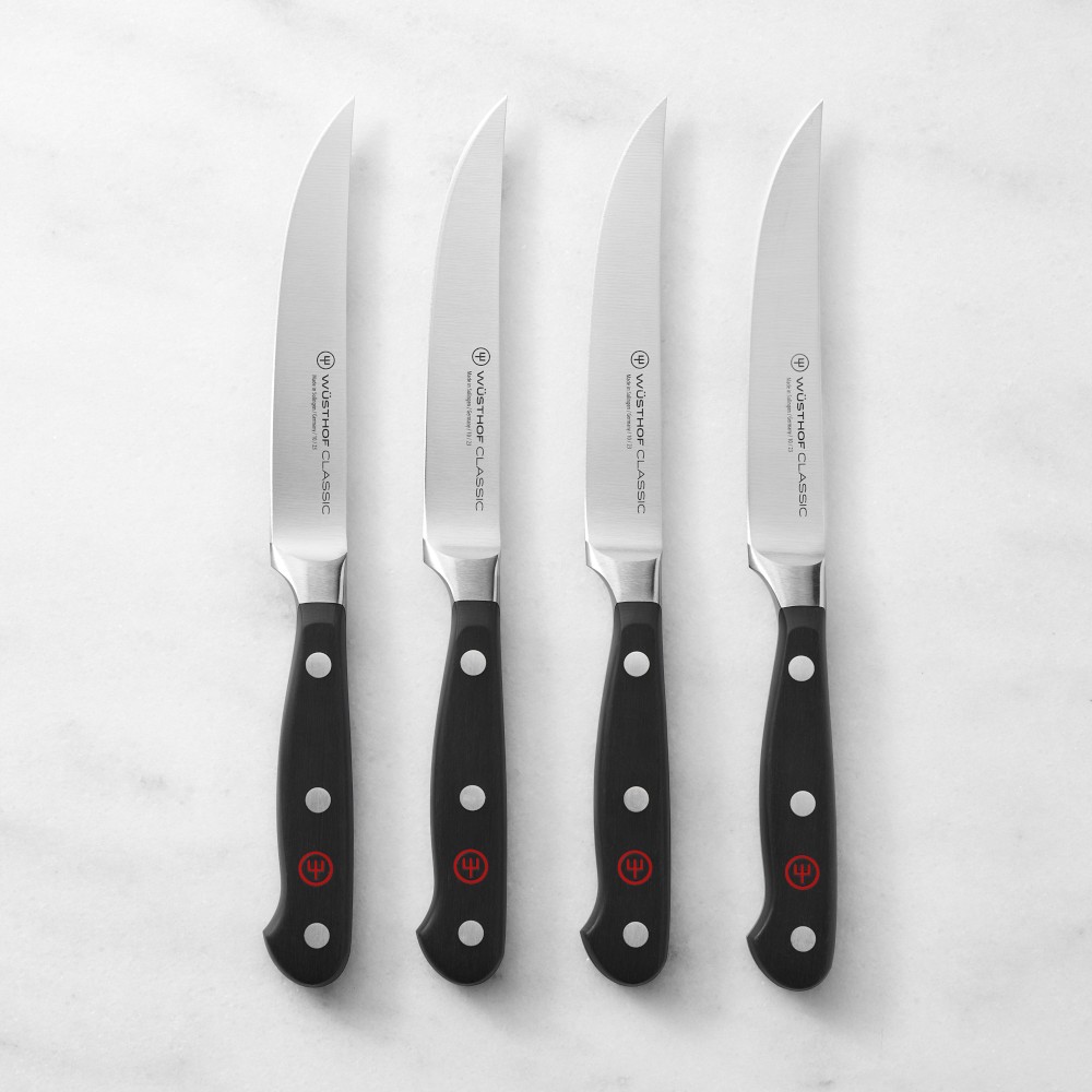 WÜSTHOF Classic Steak Knives, Set of 4 - Black