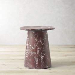 Rosso Levanto Marble Side Table (20")