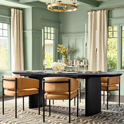 Radius Extendable Oval Dining Table, Ebonized Oak (72"-114")