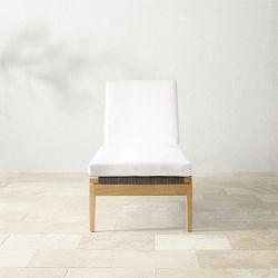 Pasadena Outdoor Teak and Brown Rope Chaise