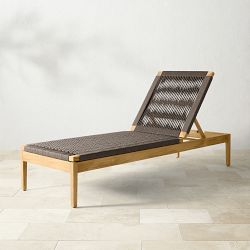 Pasadena Outdoor Teak and Brown Rope Chaise