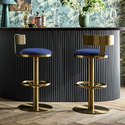 Larkin Upholstered Pedestal Counter &amp; Bar Stool