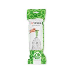 Brabantia PerfectFit Trash Bags, Code G, 6-8 Gallons (23-30L), 120 Trash Bags