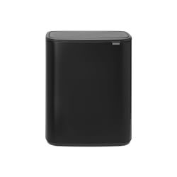 Brabantia Bo Touch Top Trash Can, 16 Gallon, Matte Black
