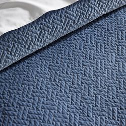 Heritage Lattice Quilted Velvet Coverlet and Shams