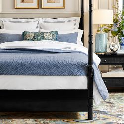 Heritage Lattice Quilted Velvet Coverlet and Shams