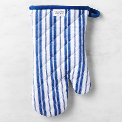 Williams Sonoma Heritage Stripe Oven Mitt, Bright Blue