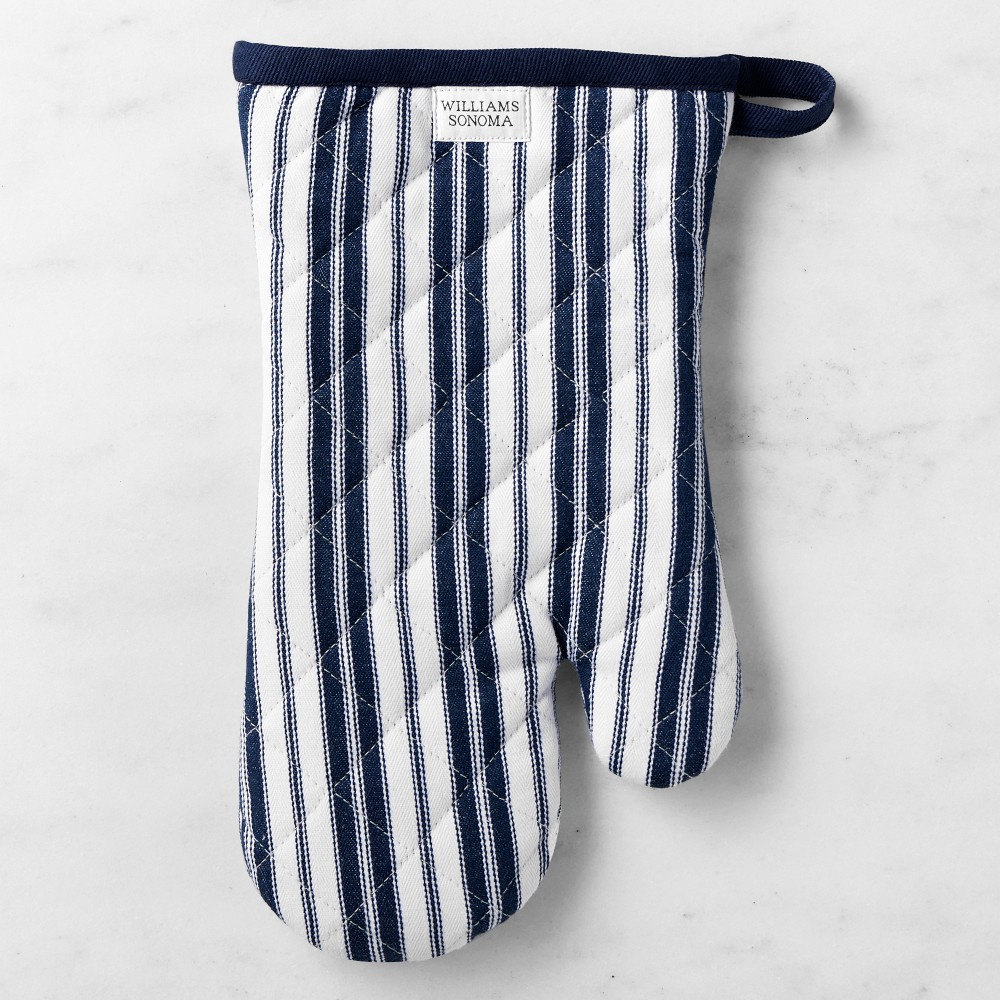 Williams Sonoma Heritage Stripe Oven Mitt - Navy
