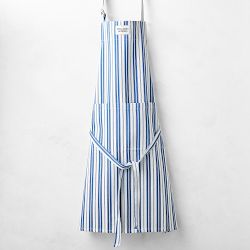 Williams Sonoma Classic Stripe Logo Apron, Bright Blue