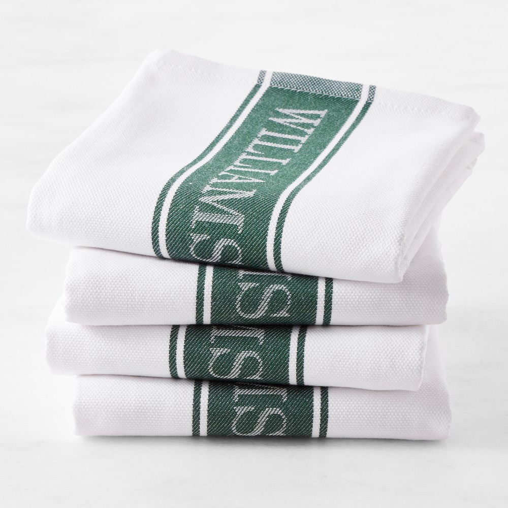 Williams Sonoma Classic Logo Towels - Set of 4, Dark Green